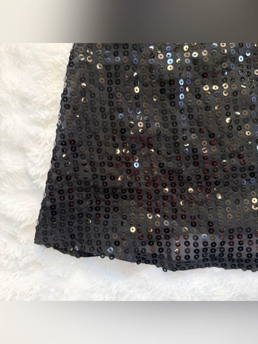 NWT LULUS Women Beachside Stunner Black Sequin Swim Cover-Up Size Medium - Picture 8 of 11
